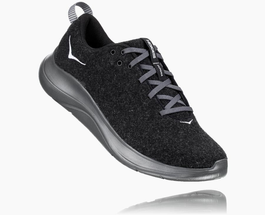 Hoka One One Koşu Ayakkabısı Erkek Siyah - Hupana Flow Wool - WE7125609